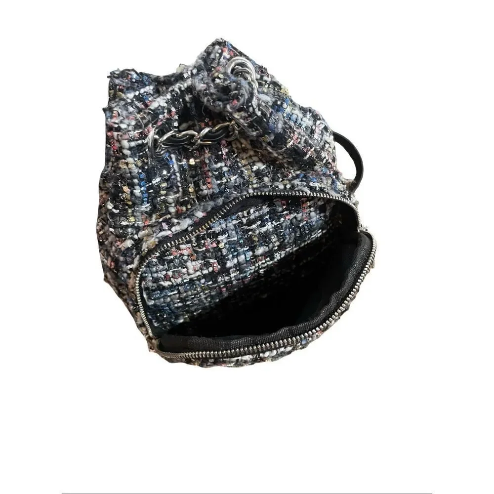 Zara Tweed Mini Rucksak Bag